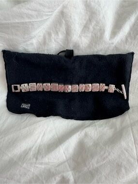 VTG Lisa Jenks Sterling Silver Geometric Slide Toggle Bracelet 925